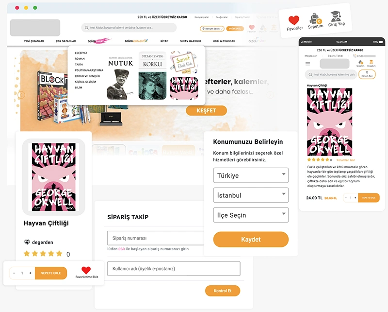 Devartist | E-ticaret Sistemleri Örnek Önyüz Tasarımı