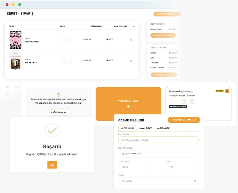 Devartist | E-ticaret Sistemleri Sipariş ve Ödeme Adımları
